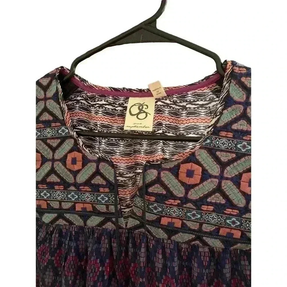 ANTHRO ONE SEPTEMBER TOP SIZE XS MULTI COLORS TOP WITH EMBROIDERY - Picture 2 of 3